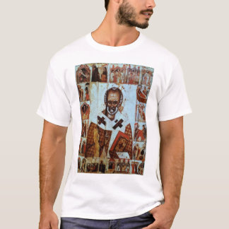 St Nicholas med platser från hans liv Tee Shirt