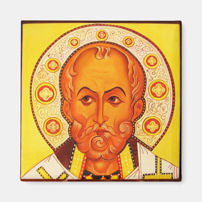 St Nicholas Orthodox Byzantine Icon magnet (Framsidan)