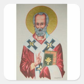 St Nicholas Stickers Fyrkantigt Klistermärke