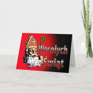 St Nicholas Wesolych Swiat julkort Helgkort