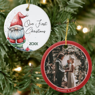 St. Nick Gnome vår första jul Julgransprydnad Keramik