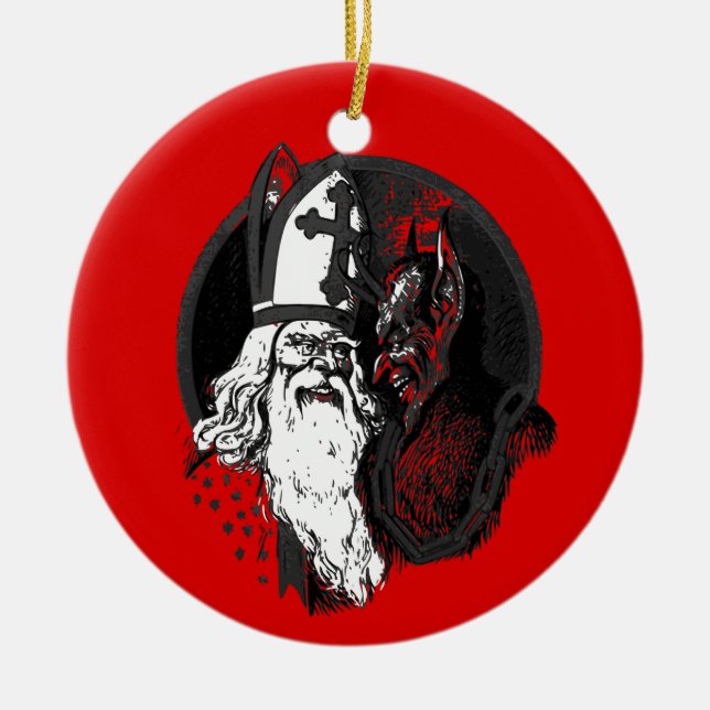 st nick krampus julgransprydnad keramik (Framsidan)