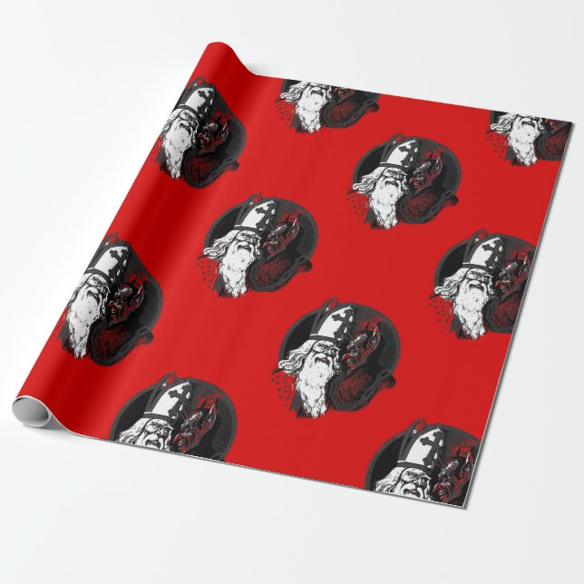 st nick krampus presentpapper (Utrullad)