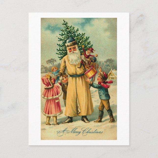 St. Nick och Kids vid jul Helg Vykort (Framsida)