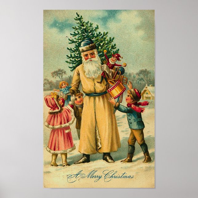 St. Nick och Kids vid jul Poster (Framsidan)
