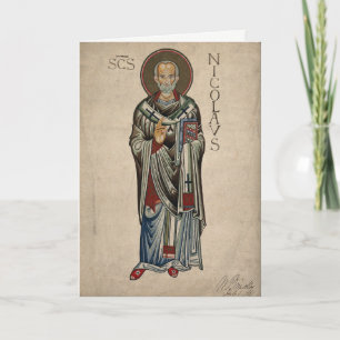 St Nick Sanktt Nicholas av den Myra och Bari Kort