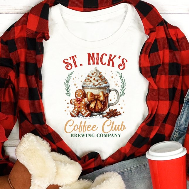 St. Nick's Coffee Club Pepparkakor Jul T Shirt (Skapare uppladdad)