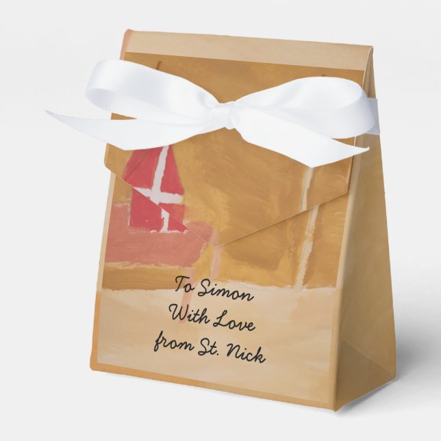 St. Nick's Day Dutch Sinterklaas Watercolor Miter Presentaskar (Framsidan Sidan)