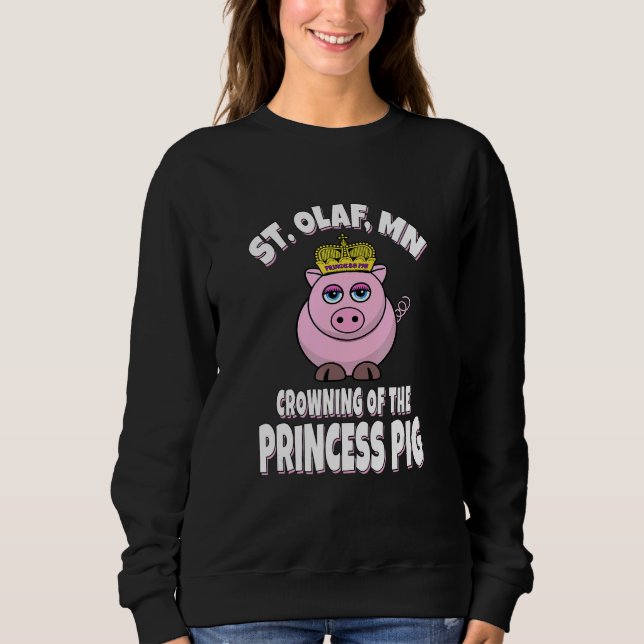St Olaf Minnesota  Crowning The Princess Pig T Shirt (Framsida)