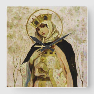 “St Olga” av Mikhail Nesterov Fyrkantig Klocka