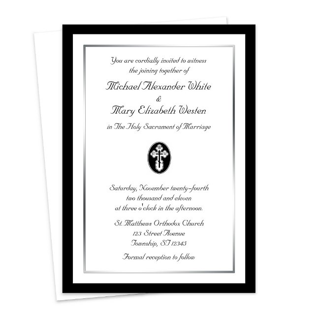 St. Olga Kor - inbjudan till ortodoxa bröllop (St. Olga Cross - Orthodox Wedding Invitations at Ammia's Orthodox Online Store on Zazzle. )