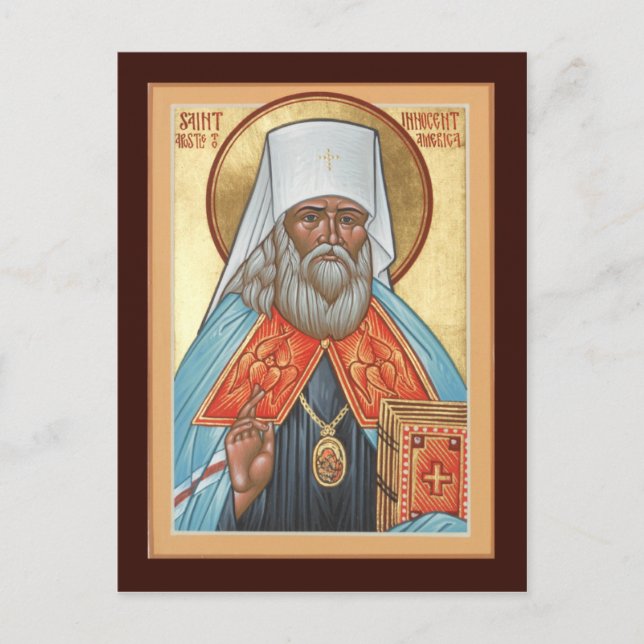 St. Onocent of Alaska Prayer Card Vykort (Framsida)