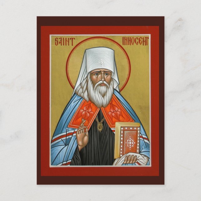St. Onocent of Alaska Prayer Card Vykort (Framsida)