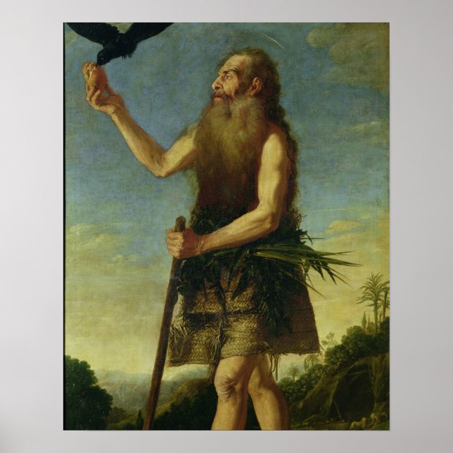 St. Onuphrius (olja på canvas) Poster (Framsidan)