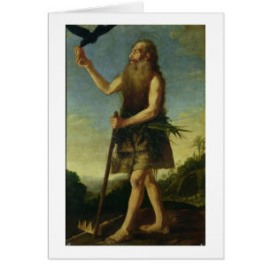 St. Onuphrius (olja på kanfas) Hälsningskort