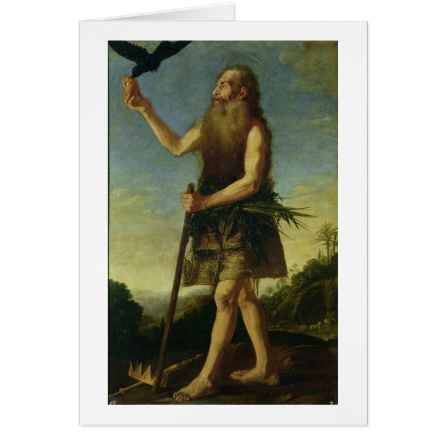 St. Onuphrius (olja på kanfas) Hälsningskort (Framsidan)