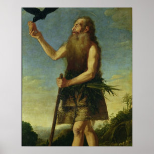 St. Onuphrius (olja på kanfas) Poster