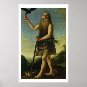 St. Onuphrius (olja på kanfas) Poster