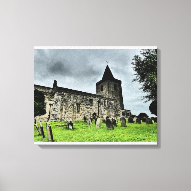 St Oswalds kyrka i Lythe nära Whitby Canvastryck (Framsida)