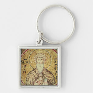 St. Pachomius Fyrkantig Silverfärgad Nyckelring