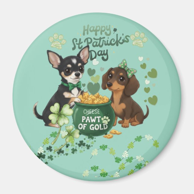 St Paddys dag "Guldklö" Magnet (Framsidan)