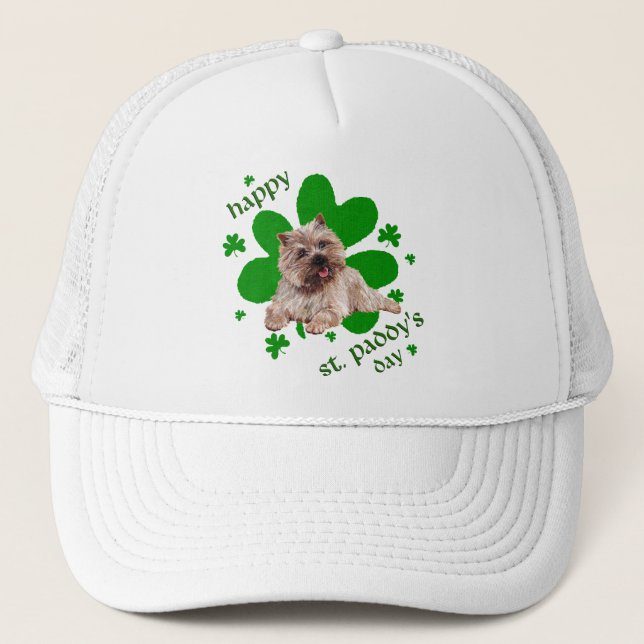St Paddys Day Cairn Terrier Truckerkeps (Framsida)