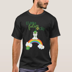 St Paddy's Day Cute Lucky Irish Llama T Shirt