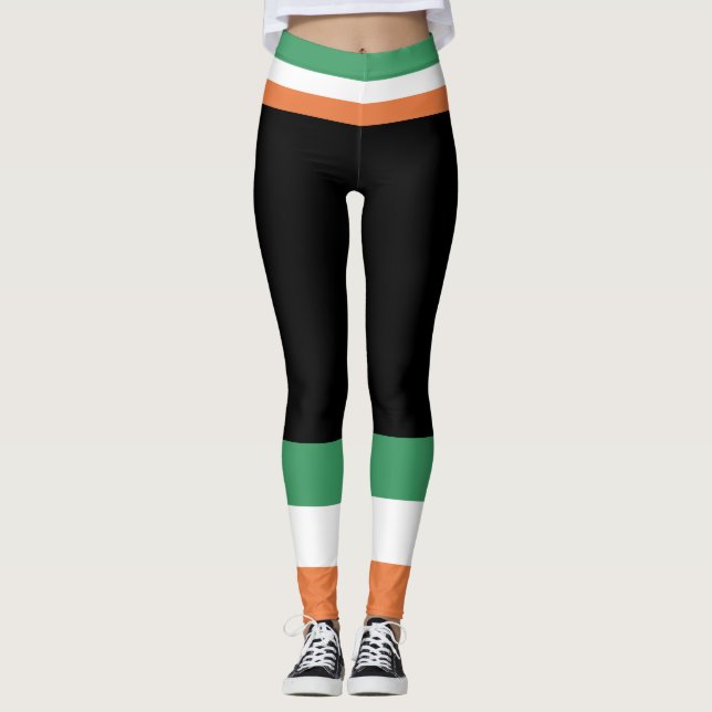 St Paddy's Day Ireland Flagga Leggings (Framsida)