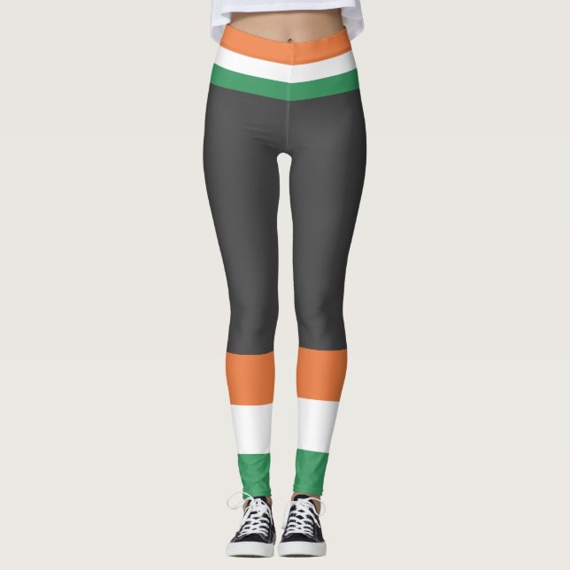 St Paddy's Day Ireland Flagga Leggings (Framsida)