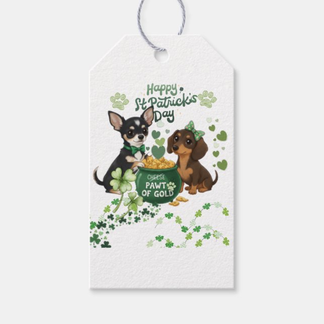 St Paddy's day "Pawt of Gold "   Presentetikett (Framsidan)