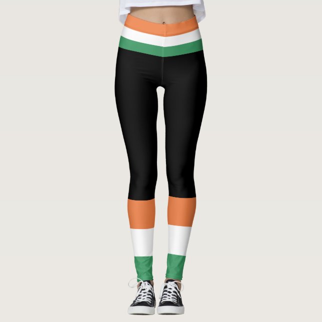 St Paddy's. Irland Flagga. Leggings (Framsida)