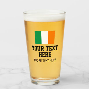 St Paddys ölglas med irländskt flagga Glaskopp