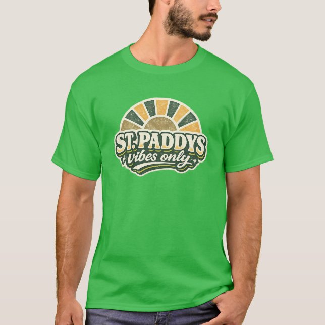St. Paddys Vibrationer Endast - Retro 70-tal Sunbu T Shirt (Framsida)