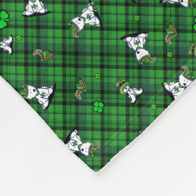 St. Paddy's Westie KiniArt Fleece Blanket (Hörn)