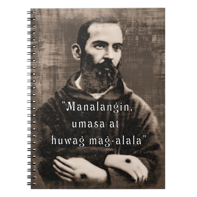 St Padre Pio-katolik Saint Philippine-citat Anteckningsbok (Framsidan)