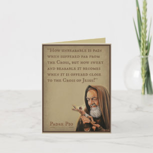 St. Padre Pio med citationstecken Kort