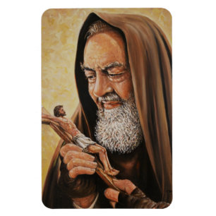 St. Padre Pio med den crucifixkylskåp/bilen Magnet