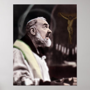 St Padre Pio på Mass. Poster