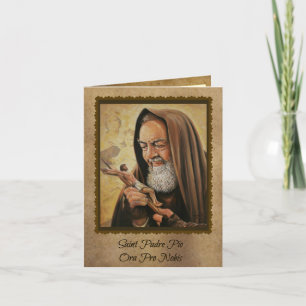 St. Padre Pio Prayer Card med offerter Kort