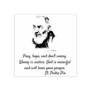 St. Padre Pio Quote om Worry Stämpel