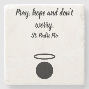 St. Padre Pio Quote Stone Underlägg