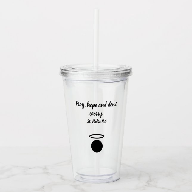 St. Padre Pio Quote Tumbler Take Away Mugg (Framsida)