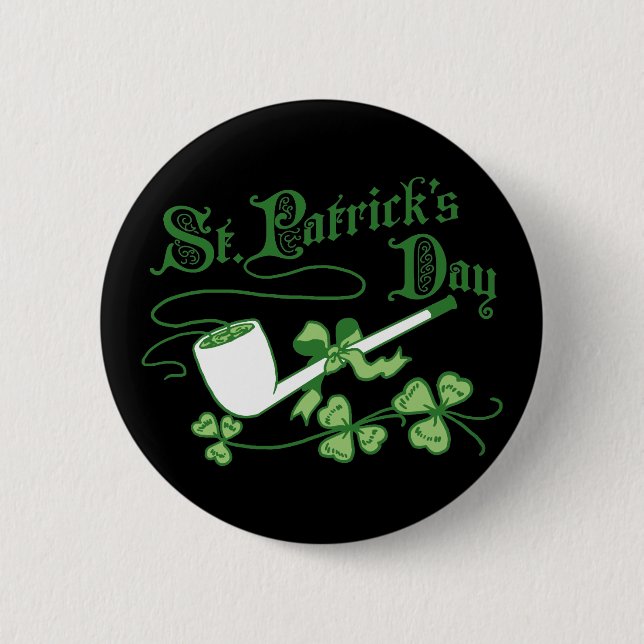 St Parricks dag Leprechaun Pipe Knapp (Framsida)