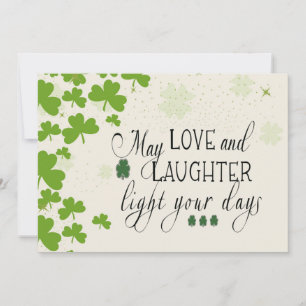 St Partick's Day Irish Bluting Grönt Shamrocks Julkort