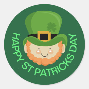St Pat ck's Day leprechaun Runt Klistermärke