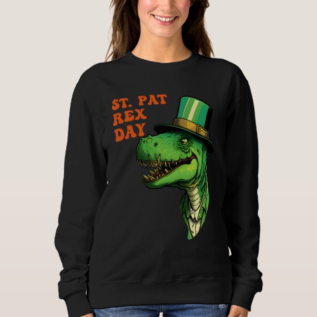 St Pat-Rex Day Happy St Patricks Day T-Rex Leprech T Shirt (Framsida)