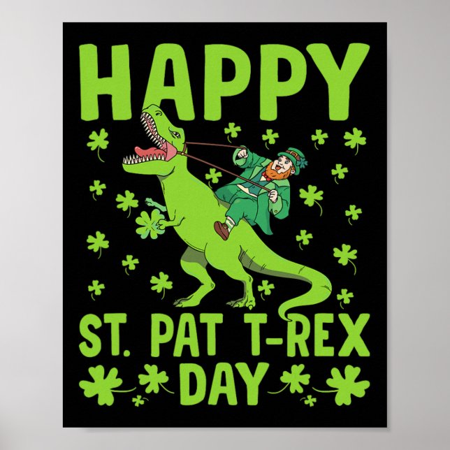 St Pat Trex Day Dinosaur Saint Patricks Day St Pat Poster (Framsidan)