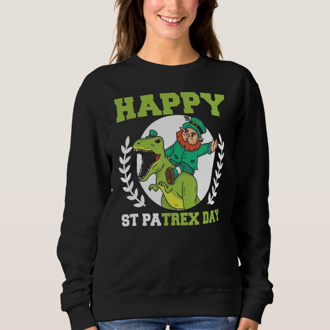 St Patrex Day Leprechaun Dino T Rex Shirt (Framsida)