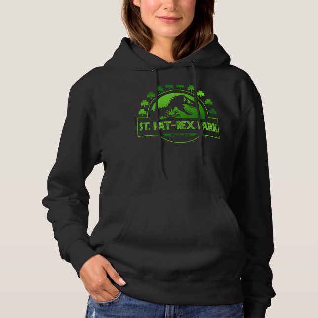 St Patrex Park Funny Irish T Rex Dinosaur St Patri Shirt (Framsida)