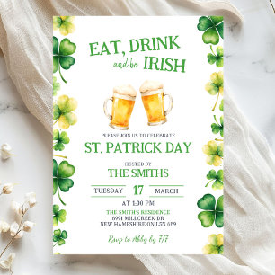 St Patrick Ät, Drick och Var Irländsk Fest Inbjudningar
